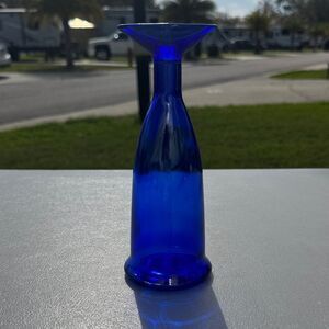 Unique Cobalt Blue Glass Vetrerie Bruni Vase/bottle
